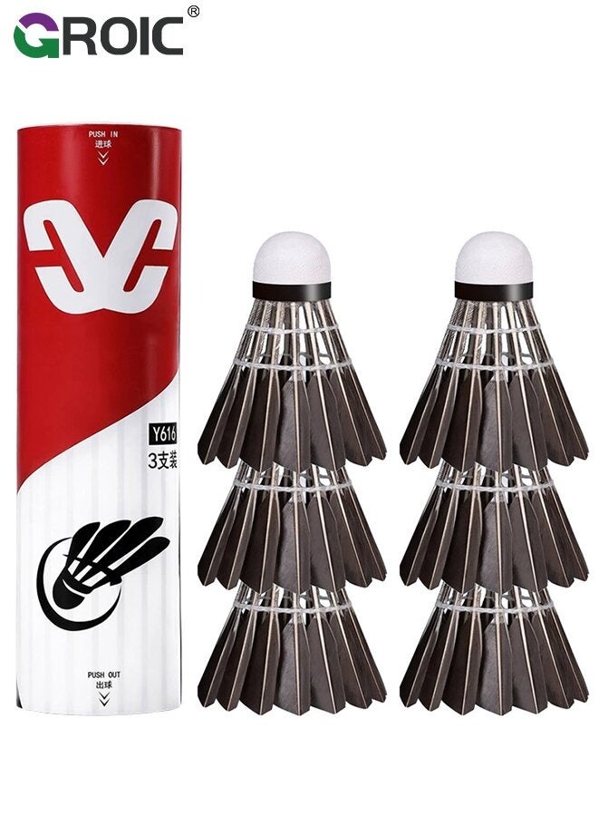 GROIC 6pcs Shuttlecocks, Hight Speed Training Badminton Balls with Great Stability for Indoor Outdoor Sports, Shuttlecock Birdies Durable Sports Training Badminton Balls, Great Stability and Durability - Image 1